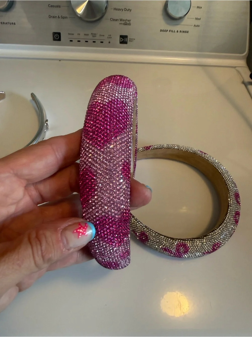cheeky plum Sparkling Silver and Hot Pink Bow Headband